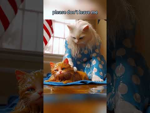 Cat Mom Giving Birth, Kitten Stuck in the Washing Machine! #cat #mom #kitten  #funny #animals #viral