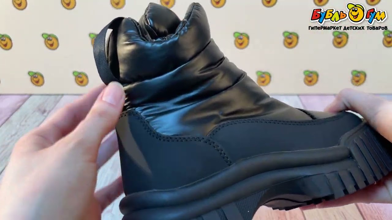 Сапоги Barbaris утепленные с молнией на платформе черные - видео