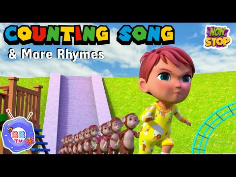 COUNTH WITH ME 🐵ONE TWO THREE MONKEYS🐵 + Nursery Rhymes - Kids Songs @BBTVKIDS #nurseryrhmes