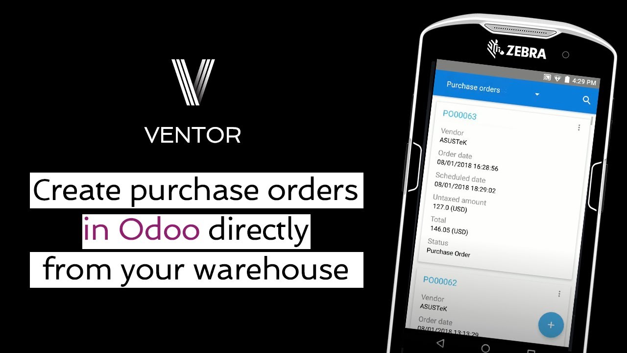 Maximize your Odoo Inventory efficiency. Сreate purchase orders in Odoo directly from your warehouse | 9/17/2018

Create sales and purchase orders in Odoo via a barcode scanner or mobile computer on the spot, directly from your warehouse.