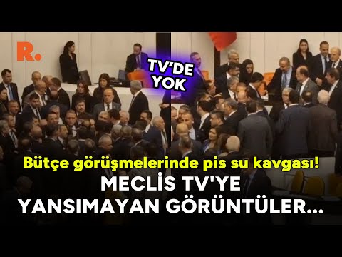 Bütçe görüşmelerinde yaşanan pis su kavgası: Meclis TV'ye yansımayan görüntüler...