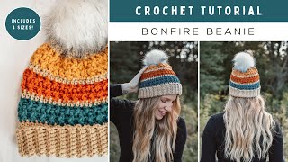 Bonfire Beanie Crochet Tutorial - Easy Crochet Hat Pattern