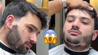 Corte y barba para hombre | TENDENCIA 2025😱 #haircut #cambiodelook #estilo #clasico 