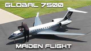 World's biggest RC Bombardier Global 7500 Reveal and Maiden Flight