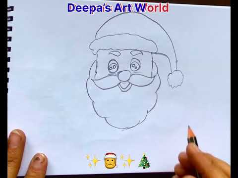 Very simple Santa drawing step by step for beginners