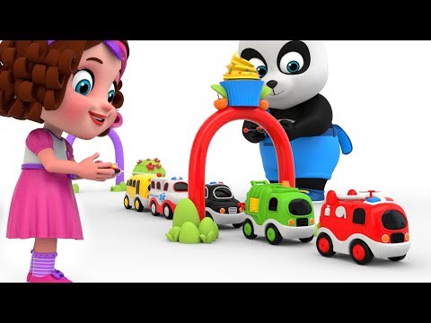 Pinky and Panda Fun Play with Toy Street Vehicles Slider Play Set