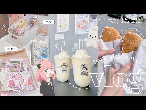 aesthetic travel vlog 🍦˖°// last days in Toronto, crafting at a cafe, stationery shopping, good food