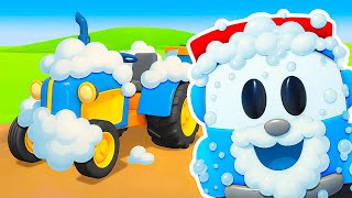 All vehicles are so dirty! Leo the truck builds a car wash and makes all cars and trucks clean.