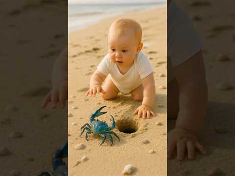 Heroic Pup Saves Baby From Crab Attack! #story #cute #cuteanimals #doglove