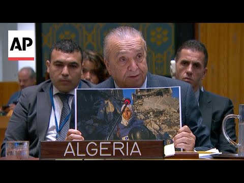YouTube video thumbnail: Algeria UN Envoy Reads Letter AP Visual Journalist Mariam Dagga Wrote to her son