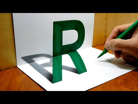 How to Draw Letter R 3D Trick Art 3D Drawing