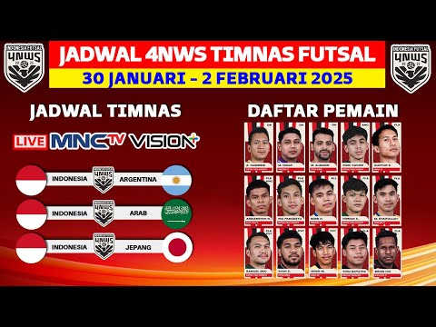 Jadwal 4 Nations World Series 2025 - Timnas Indonesia vs Argentina - Futsal 4 Nations World Series