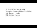 Probability of Coin Toss Outcomes