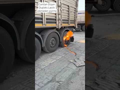 Canttan Düşen Dubleks Lastik Sökmeden Şişirme