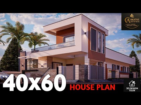 40X60 East Facing House Plan | 40x60 3D House Plan | 2400 Sqft House Design | @creativearchitects