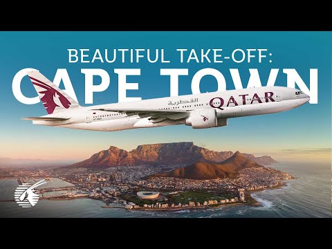 Beautiful take-off from Cape Town, South Africa (4K)