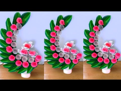 beautiful flower bouquet making with paper / diy flower bouquet