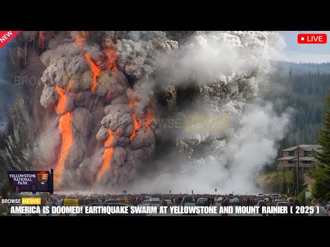 Massive Eruption Now in Yellowstone! Huge Earthquake Swarm at Mount Rainier and the Hot Springs Park