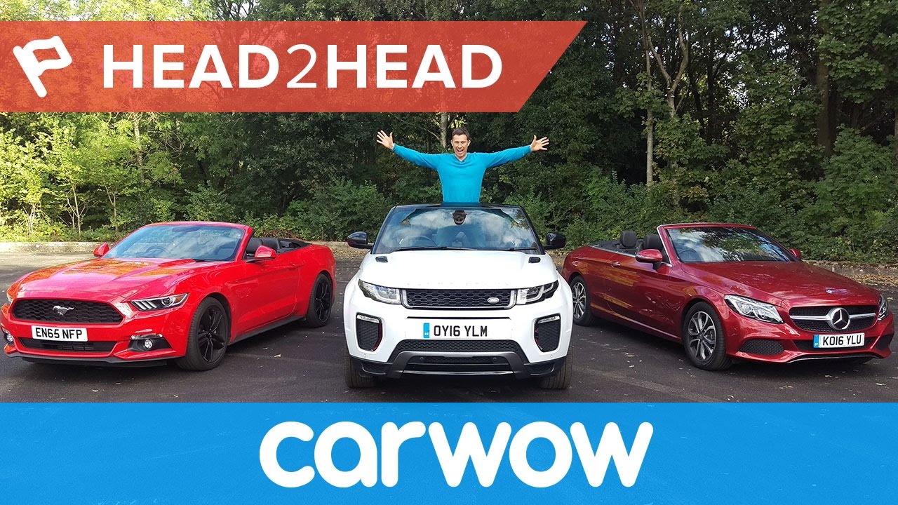 Range Rover Evoque Convertible vs Mercedes C-Class Cabriolet vs Ford Mustang Convertible