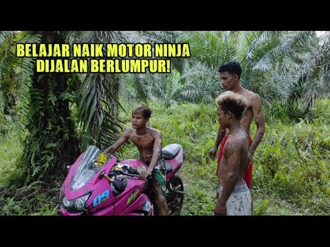 Belajar Naik Motor Ninja Langsung Grasstrack!