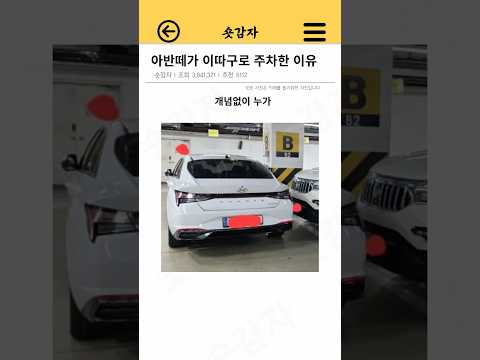 아반떼가 이따구로 주차한 이유