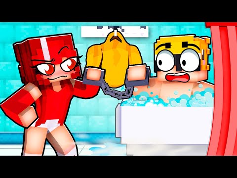 HANDCUFFED To My SECRET CRUSH for 24 HOURS in Minecraft!