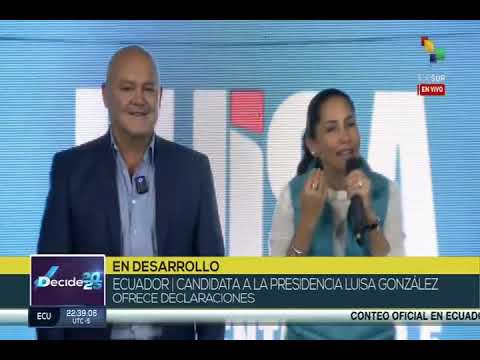 Elecciones en Ecuador van a segunda vuelta - reacción de Luisa González