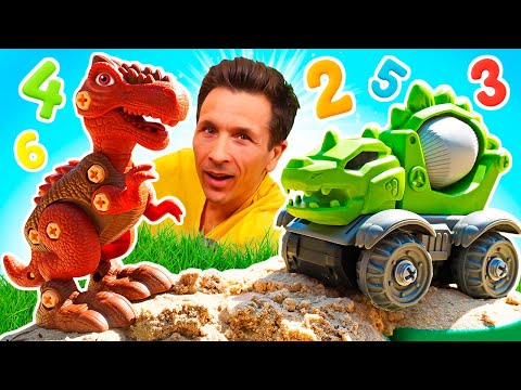 🚧 Camions magiques se transforment en dinosaures ! 🦖 Jeux, comptage et aventure dans le sable