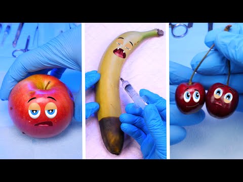 Banana Cherry Apple need fruit worm surgery  My best operations #2 #fruitsurgery