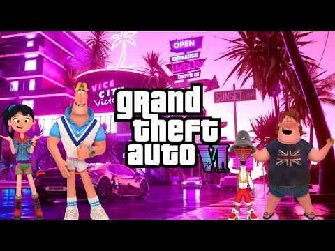 Grand Theft Auto VI trailer 1 (Ellie and company enjoy it ) #funnyanimation