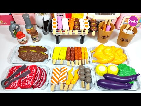 6 Minutes Satisfying with Unboxing Cute Pink BBQ Kitchen Cooking Toys Collection ASMR | Pinky Toys