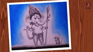 Ganesh Chaturthi drawing / Ganpati Bappa drawing / Little Ganesh drawing easy