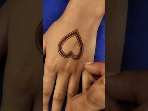 red colour henna heart ❤️ design for hand #shorts girlish mehndi tattoo