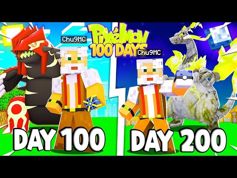 Tóm tắt 200 Ngày Minecraft Pixelmon  Sinh Tồn Siêu Khó Tôi Bắt Pokemon Quỷ Đá !!
