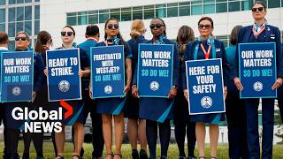 YouTube video thumbnail: WestJet Scrambles to Resume Service After Flight Attendants' Strike Ends