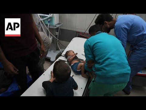 YouTube video thumbnail: Children Among Those Killed and Injured by Israeli Strikes Arrive at Gaza Hospital