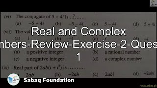 Real and Complex Numbers-Review-Exercise-2-Question 1