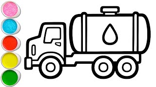 Truk Tangki dan Truk Berpendingin Menggambar, Melukis, Mewarnai untuk Anak dan Balita 💧🚚💧 #406