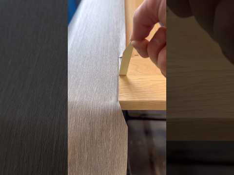 Cabinet door repair with vinyl wrap 🛠️ #kitchenwrap #kitchen