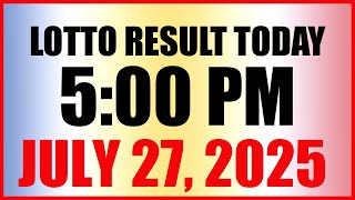 Lotto Result Today 5pm July 27, 2025 Swertres Ez2 Pcso