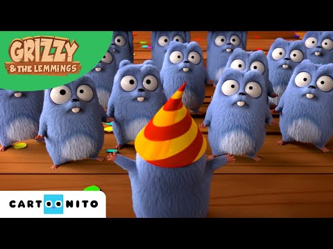 Grizzy und die Lemminge | Geburtstagslemming | Cartoonito