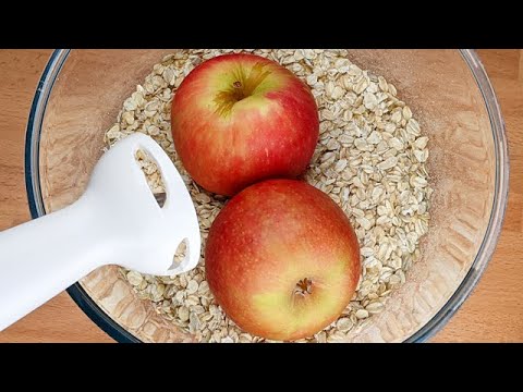 Mixer les pommes avec les flocons d'avoine: Ma famille n'en revient pas! Petit-déjeuner sans gluten