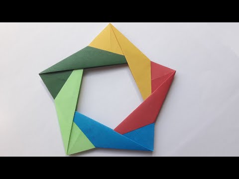 Paper five-pointed star; Пятиконечная звезда из бумаги (Сергей Афонькин); 折り紙の五芒星
