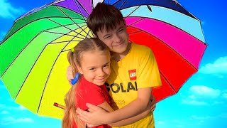 Rain, Rain Go Away Song Nursery Rhymes with Anabella and Bogdan, Family Songs for Children