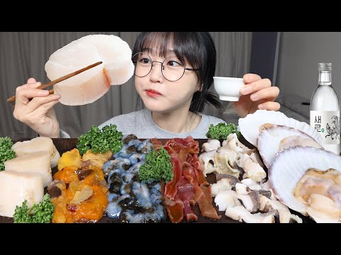 신선한 해물모듬에 소주한잔 먹방! Assorted Seafood Sashimi Mukbang ASMR