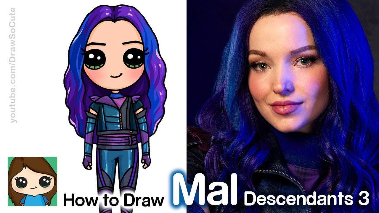 How To Draw Mal Disney Descendants 3