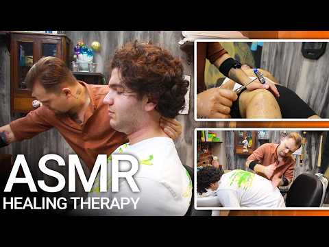 ASMR HEALING THERAPY | ASMR Leg, Asmr Back And Asmr Head Massage For Best Healing