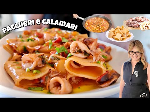 PACCHERI E CALAMARI 🦑 un primo piatto FACILE e VELOCE Tutti a tavola