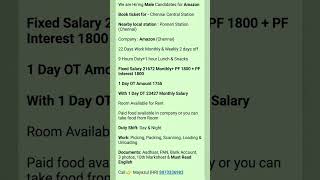 Amazon Company Job | Urgent Job Recruitment | Bangalore Job Vacancy #jobspayektk #fresherjobs