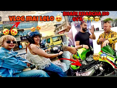 Cute girl reaction on my zx10r 🥰 ladki ko superbike dedi chalane ko😭bike men kharcha 🥵Zx10r reaction